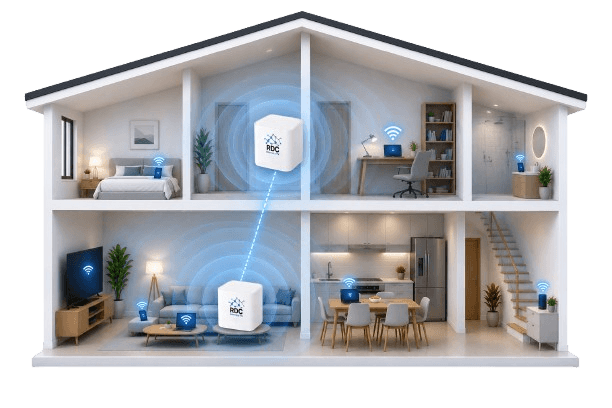 Cobertura WiFi en todos los ambientes de la casa con Ampliación de WiFi RDC